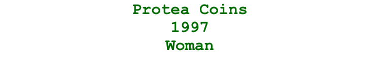 Protea Coins  1997 Woman