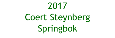 2017 Coert Steynberg Springbok